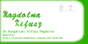 magdolna kifusz business card